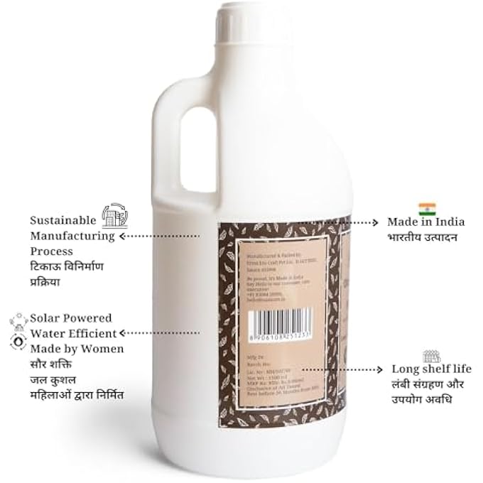 Rustic Art ORGANIC ORANGE NEEM HAND WASH | SOAP BASED | LIQUID REFILL PACK | 1100ML (1100ML) - Image 3